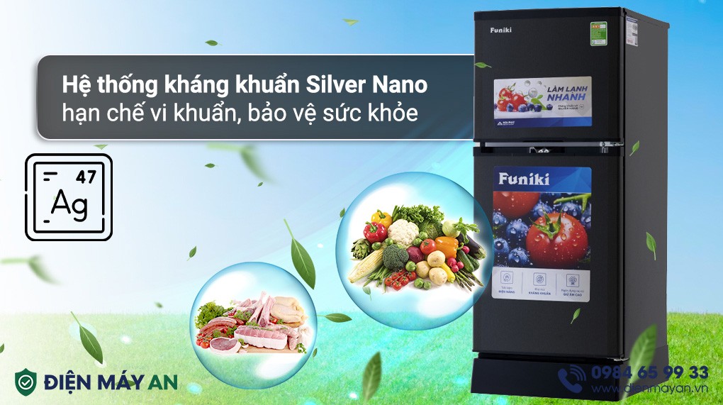 Tủ Lạnh Funiki 126 Lít HR T6126TDG - công nghệ kháng khuẩn, khử mùi